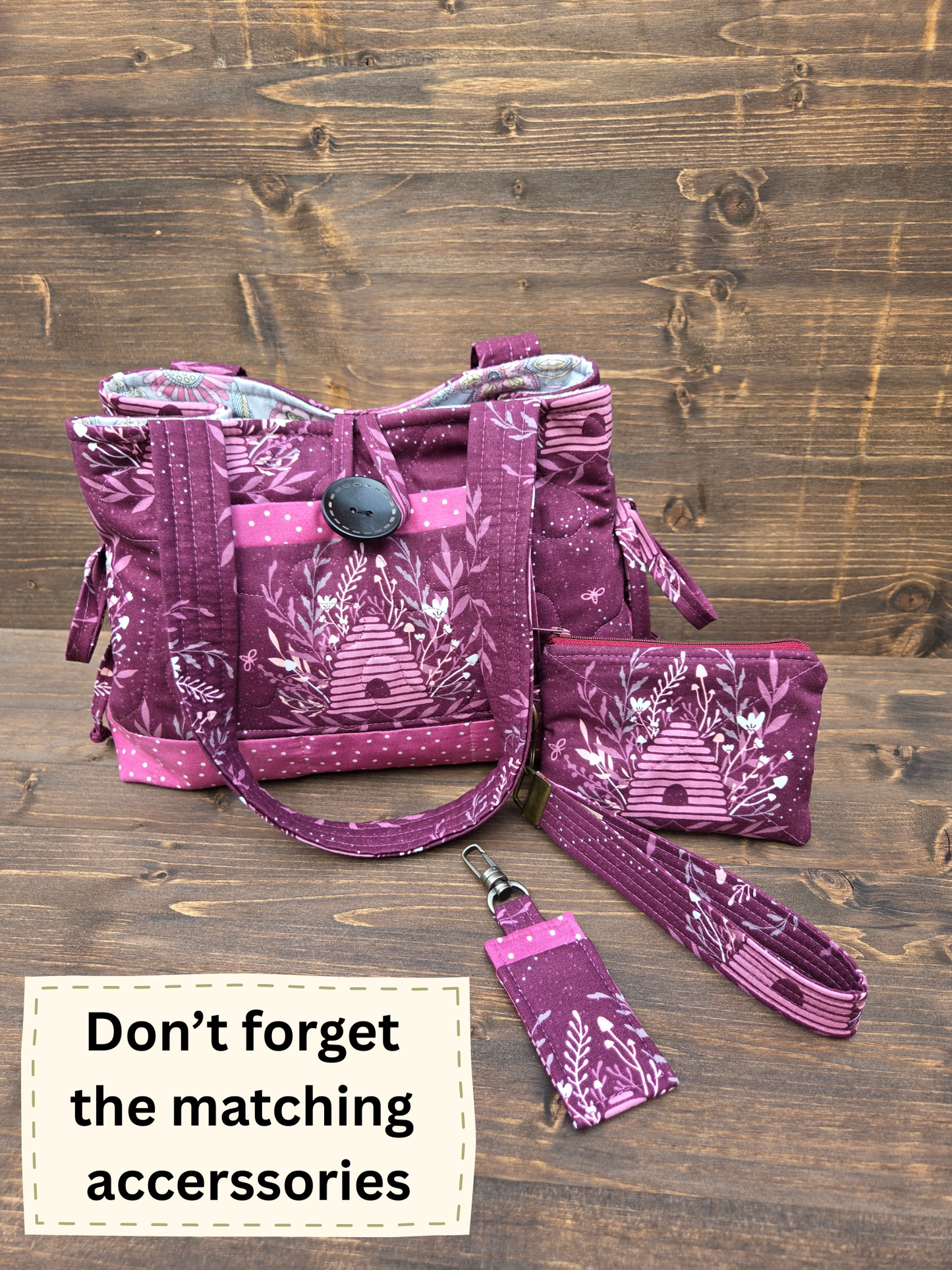 Plum Beehive Mini Bow Tucks Bag