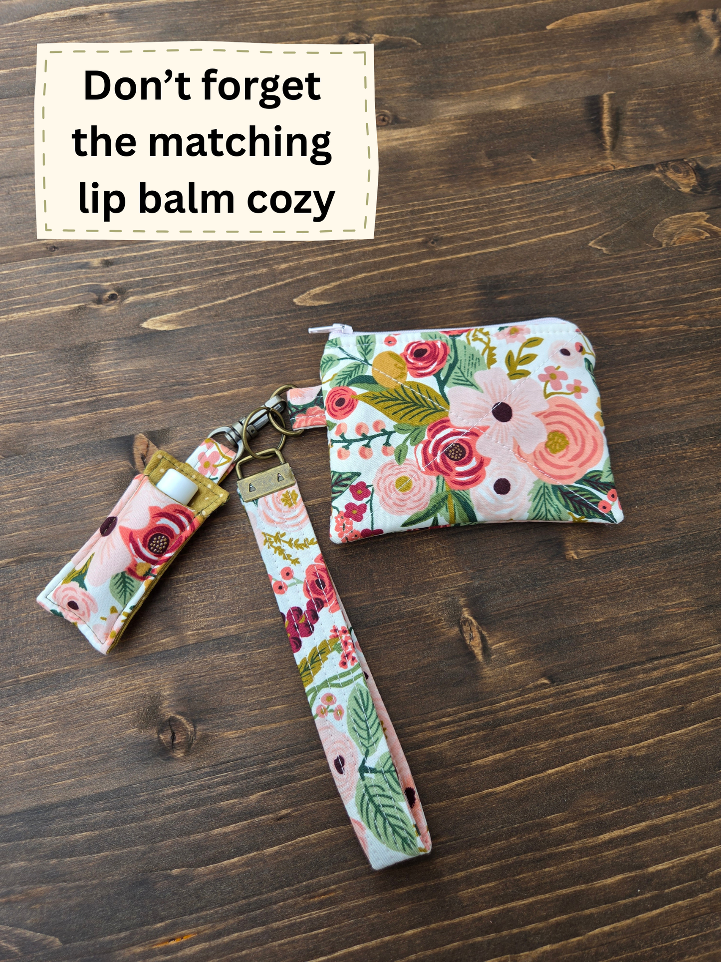 Keychain Wallet Green Floral