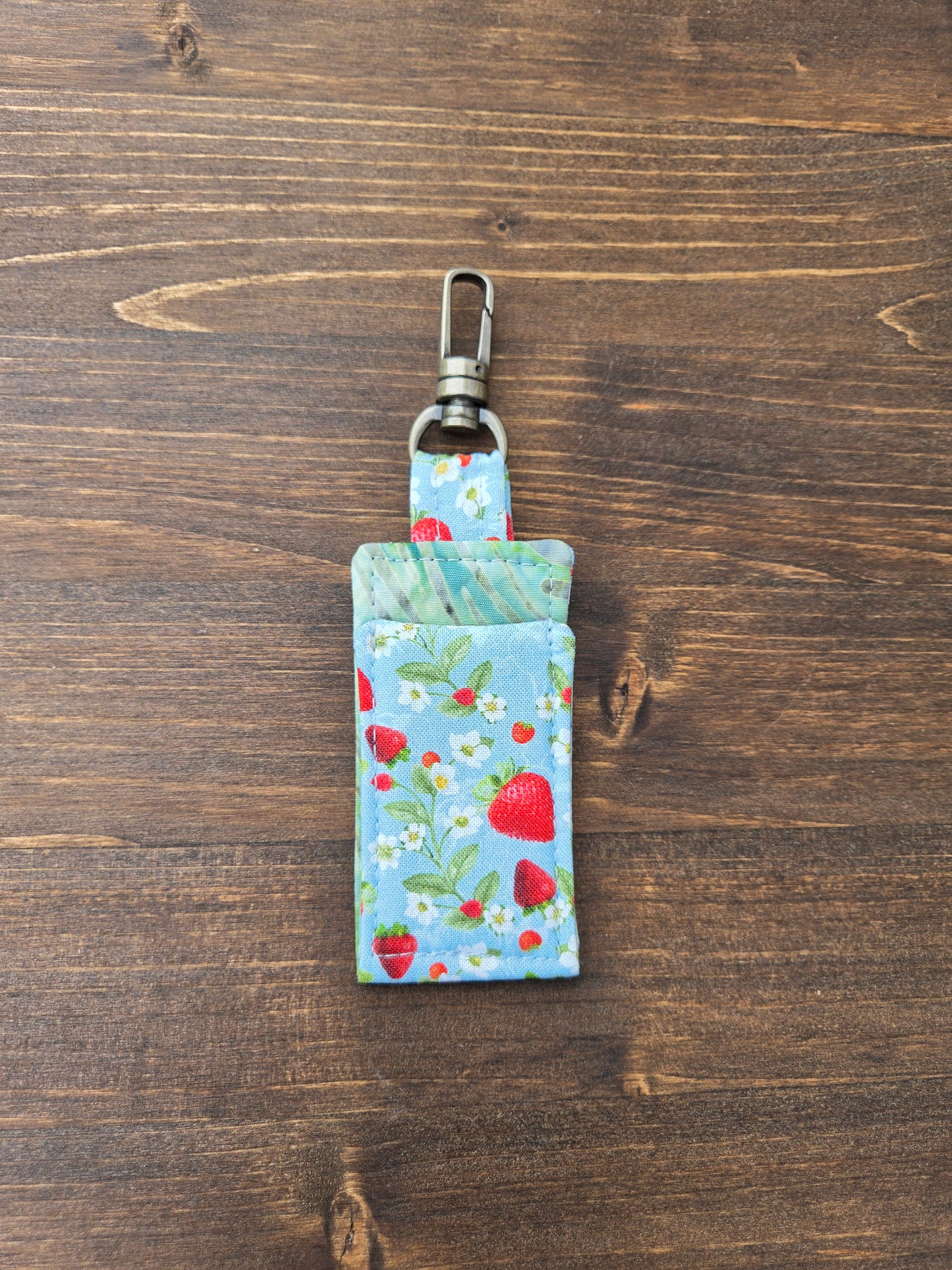 Lip Balm Cozy Strawberry Print