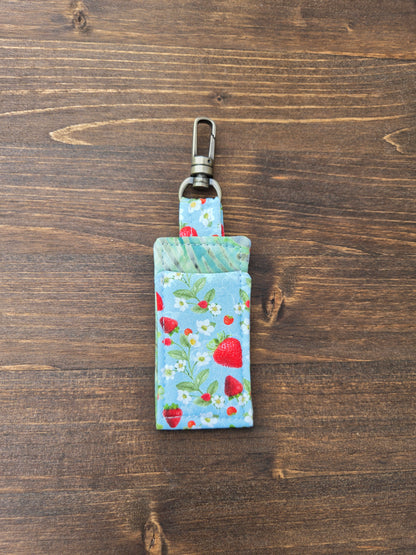 Lip Balm Cozy Strawberry Print