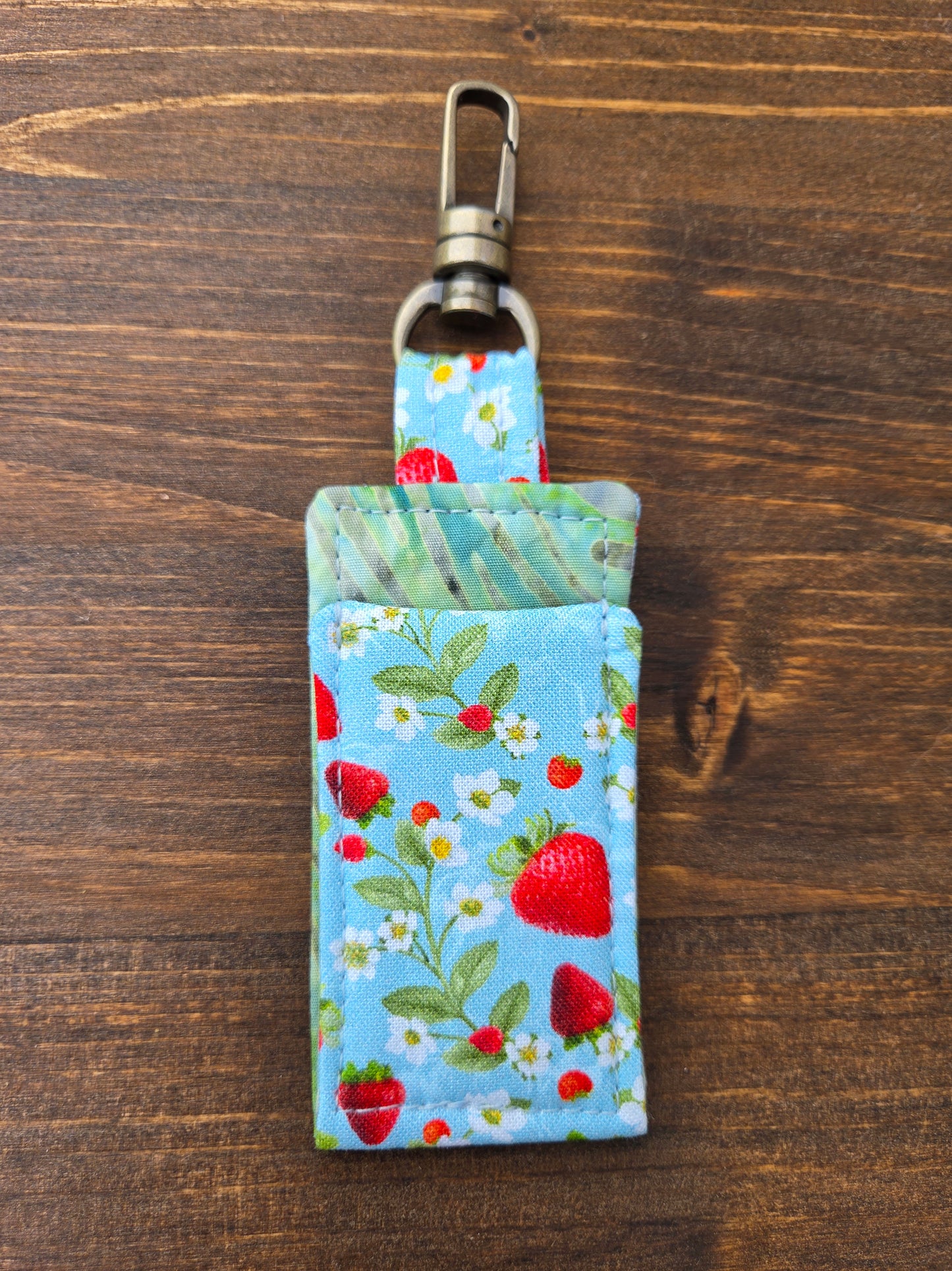 Lip Balm Cozy Strawberry Print