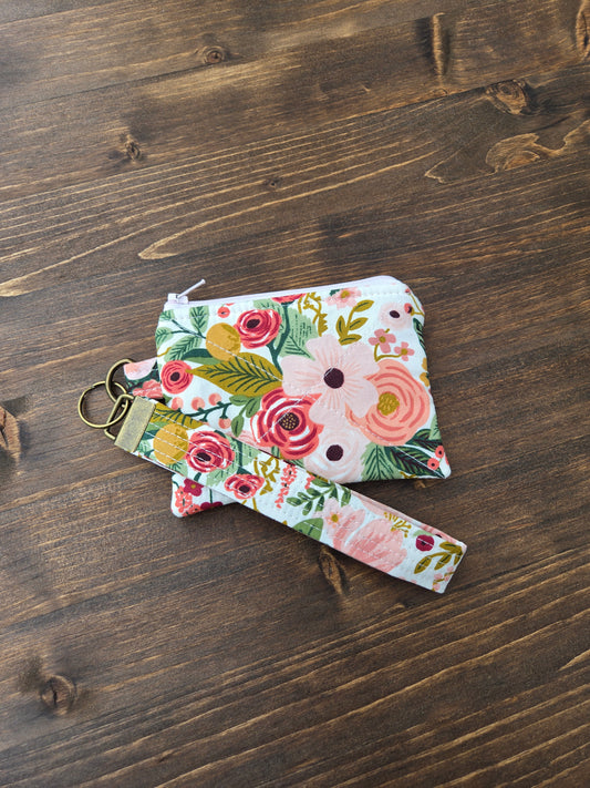 Keychain Wallet Green Floral