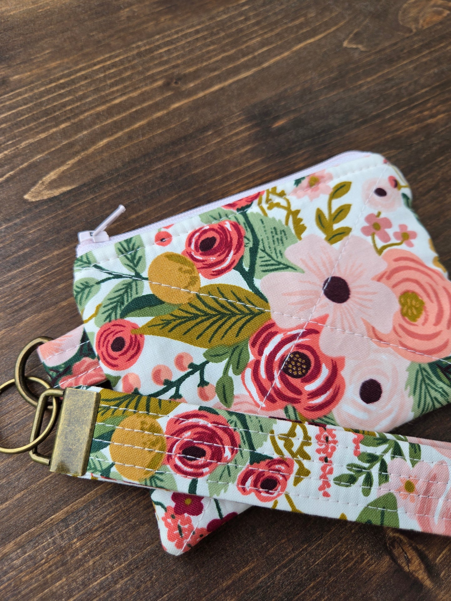 Keychain Wallet Green Floral