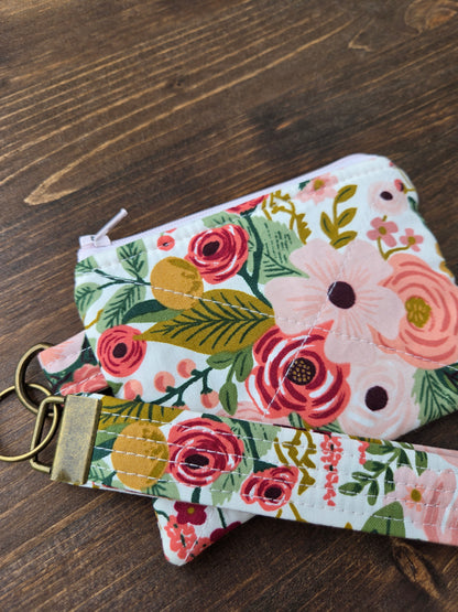 Keychain Wallet Green Floral