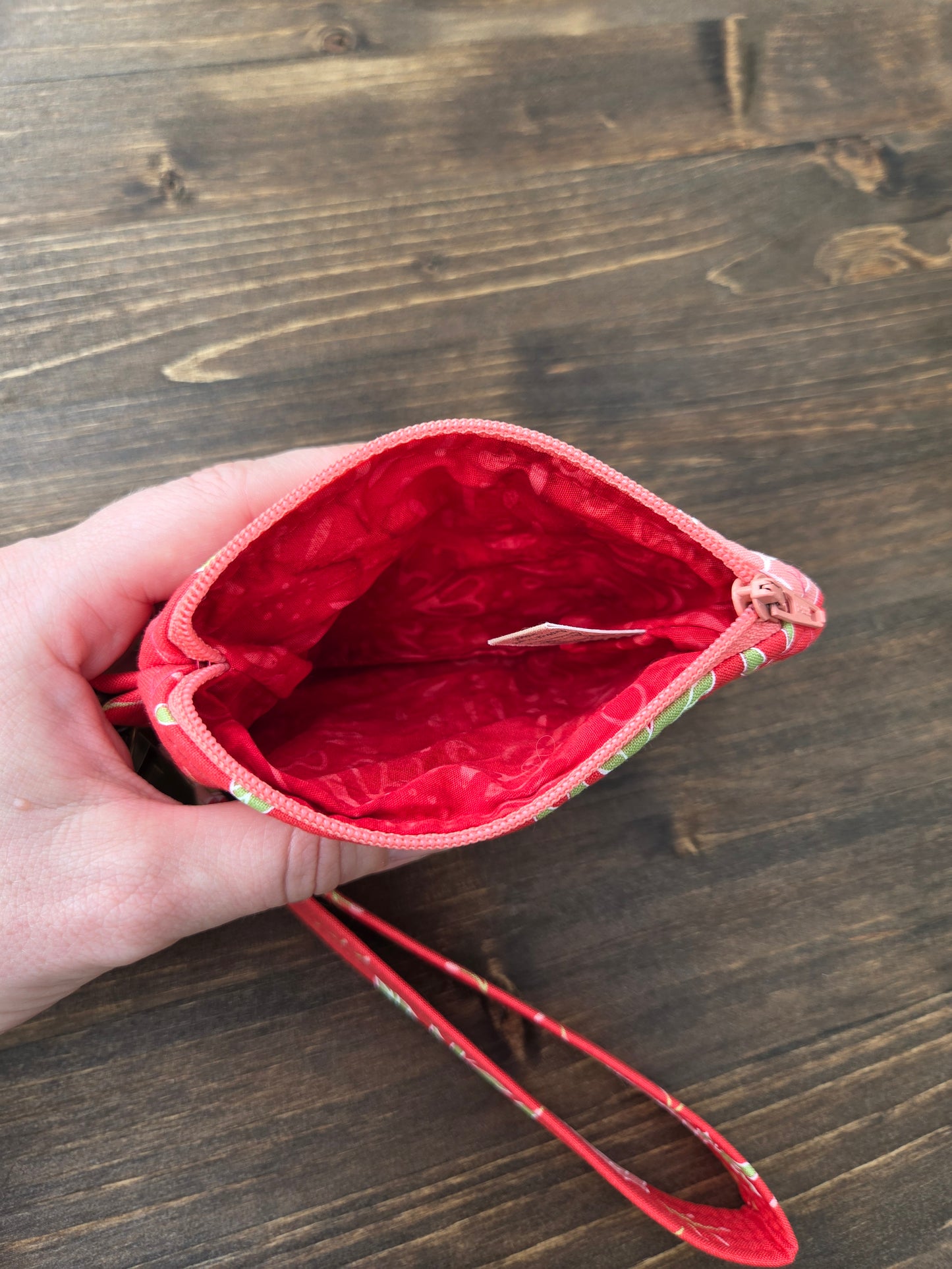 Keychain Wallet Red Floral