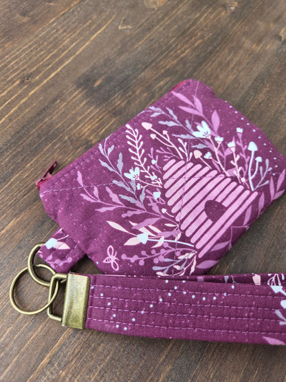 Keychain Wallet Plum Bee Fabric