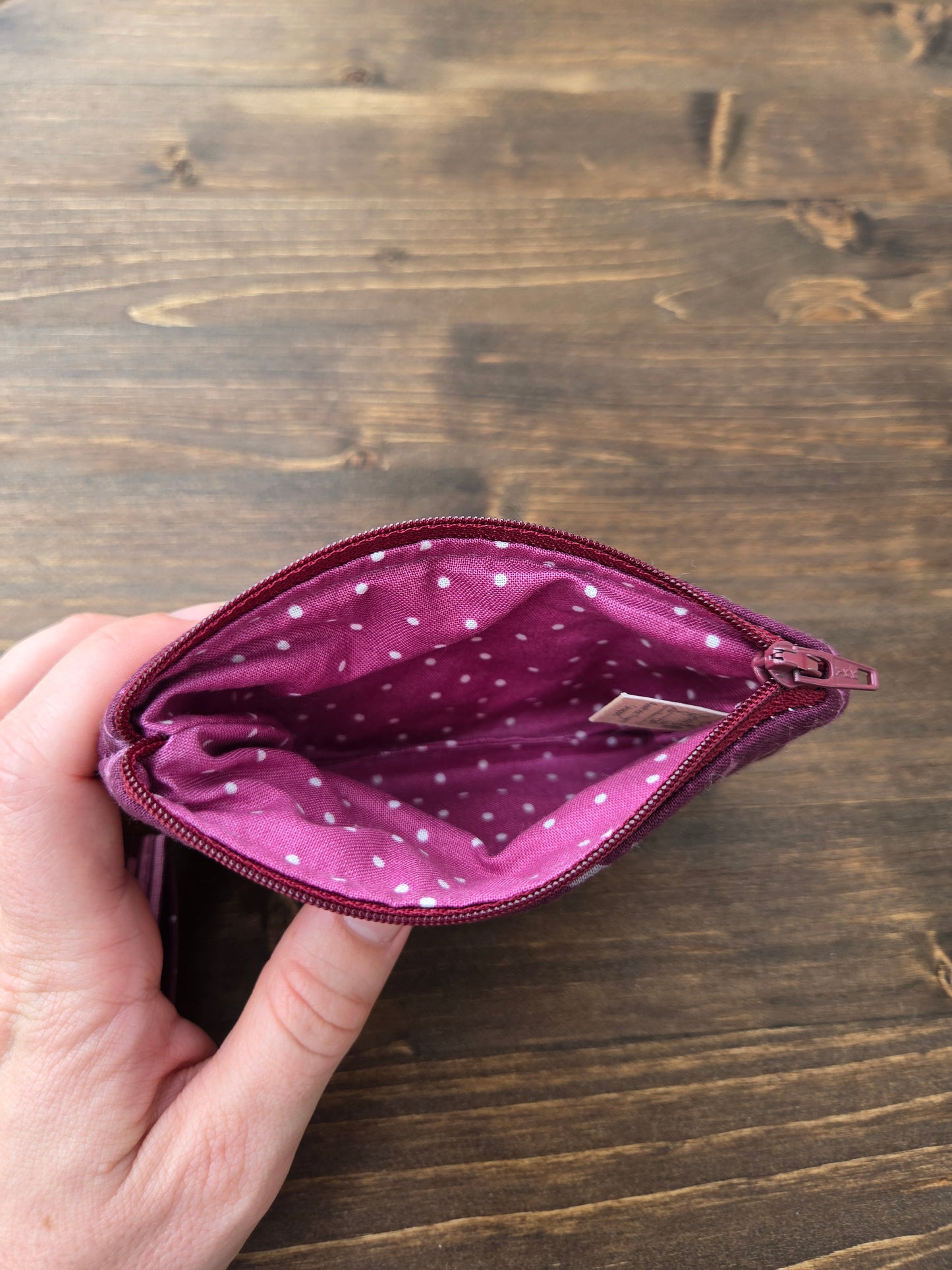 Keychain Wallet Plum Bee Fabric