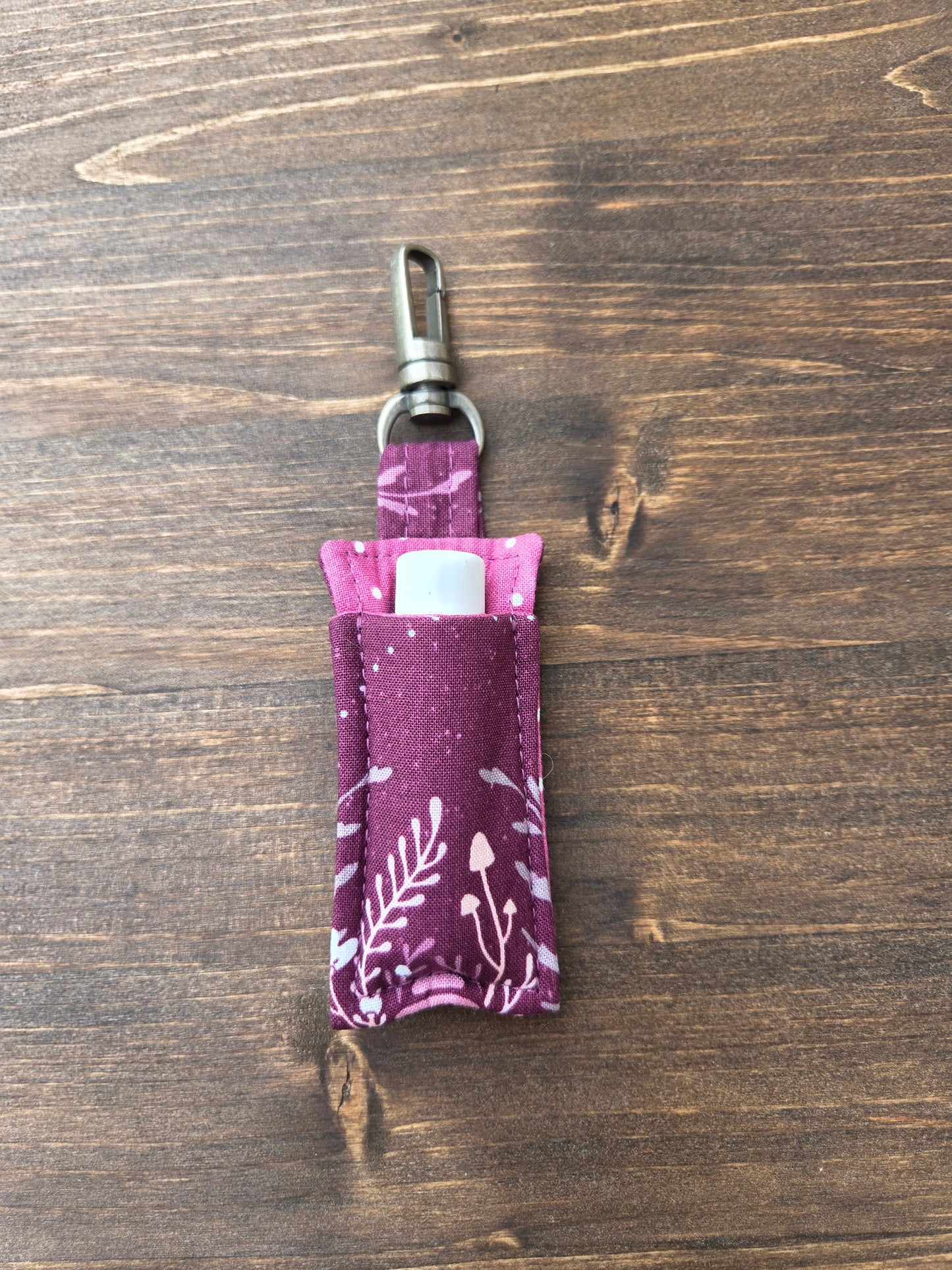 Lip Balm Cozy Plum Print