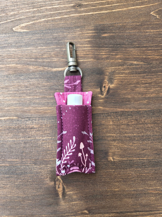 Lip Balm Cozy Plum Print