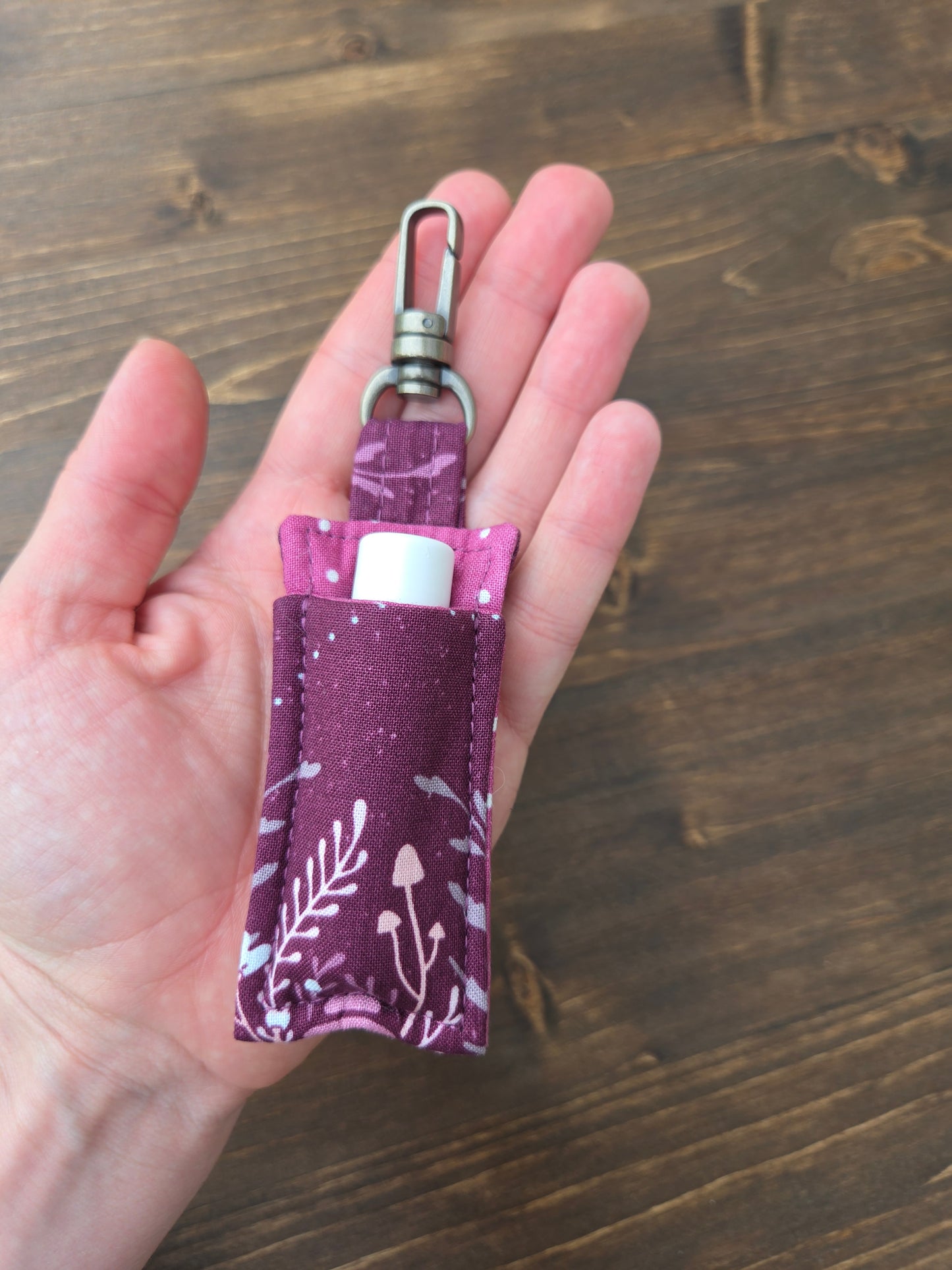 Lip Balm Cozy Plum Print