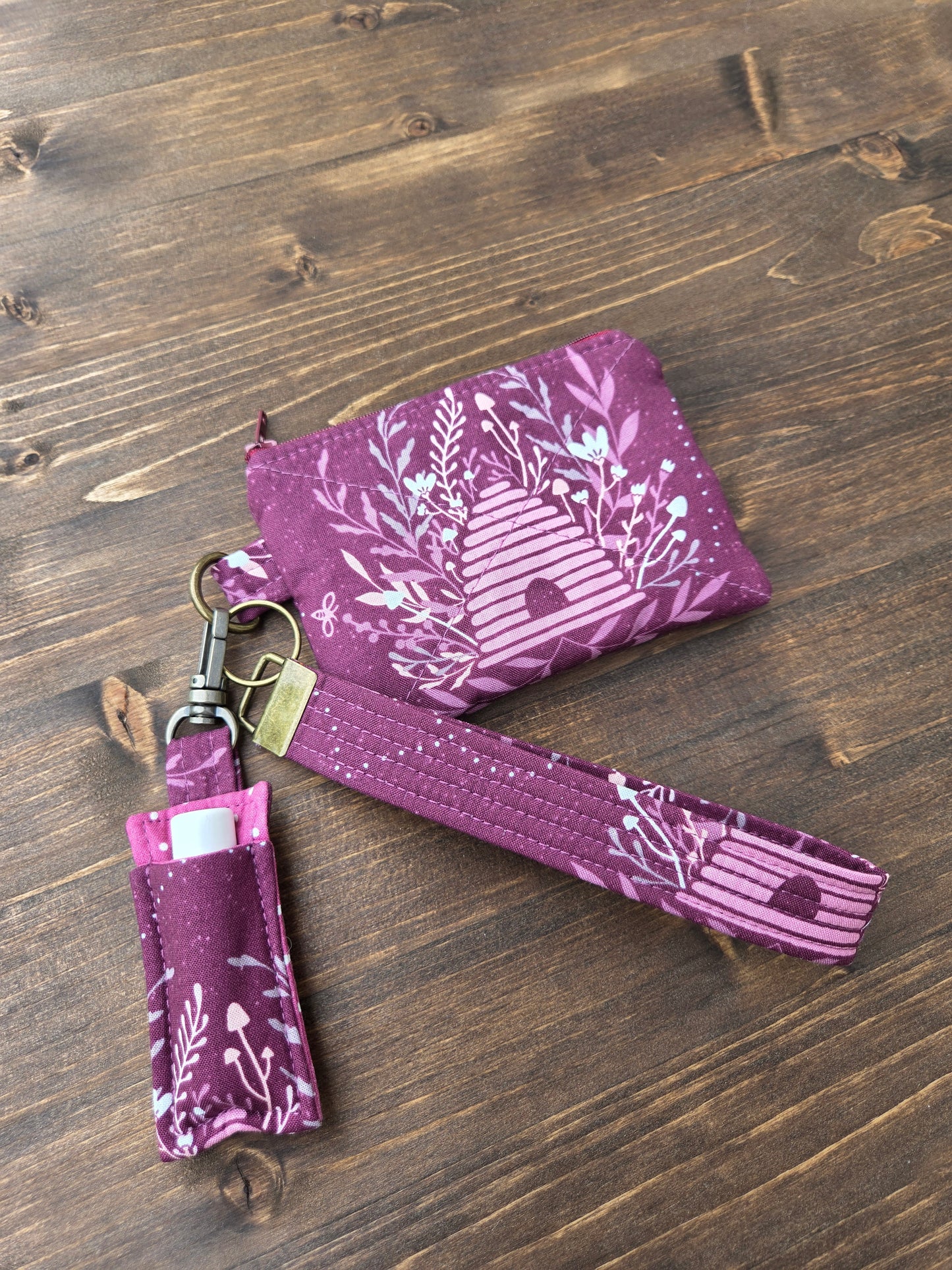Lip Balm Cozy Plum Print