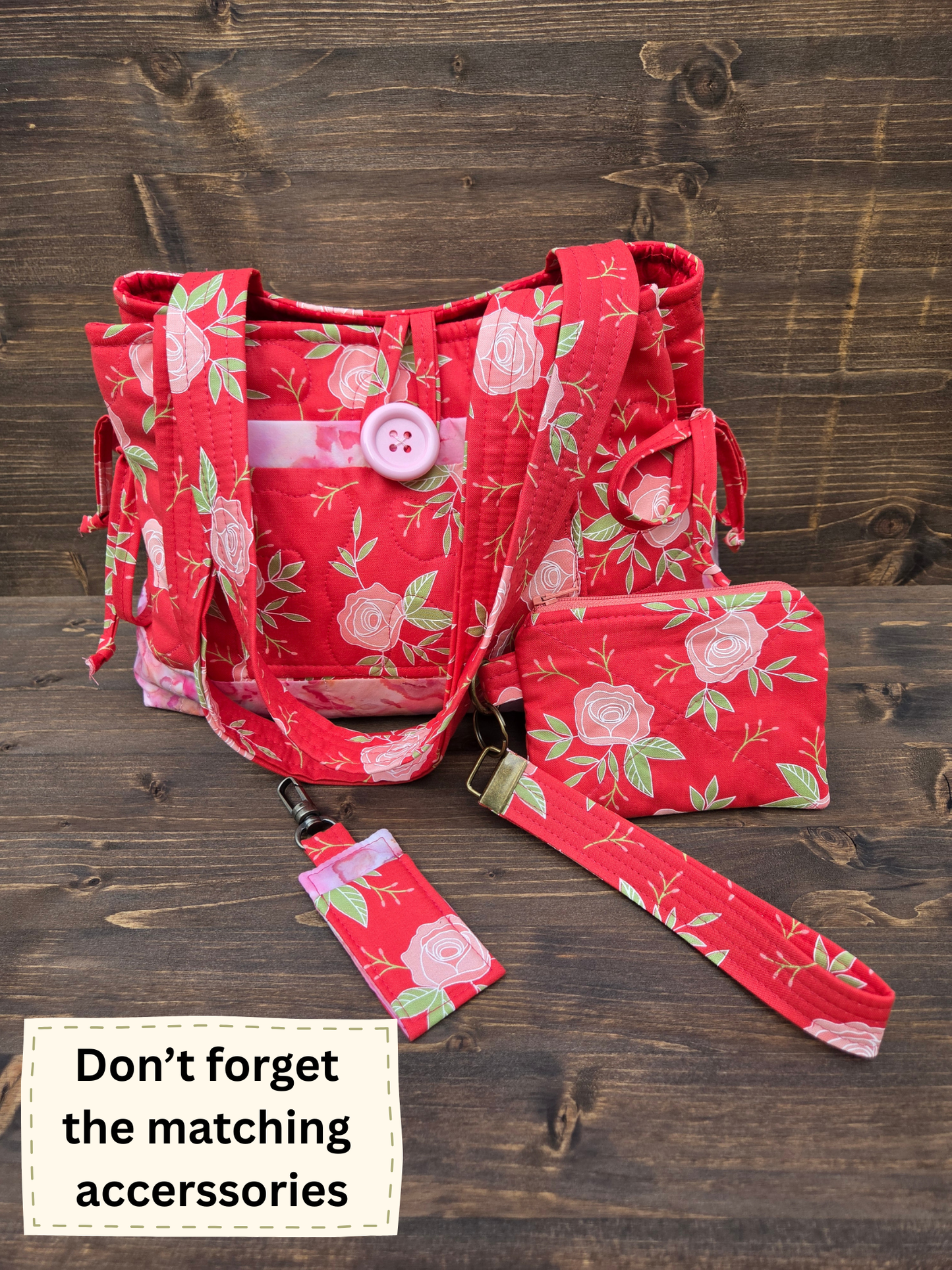 Red Floral Mini Bow Tucks Bag