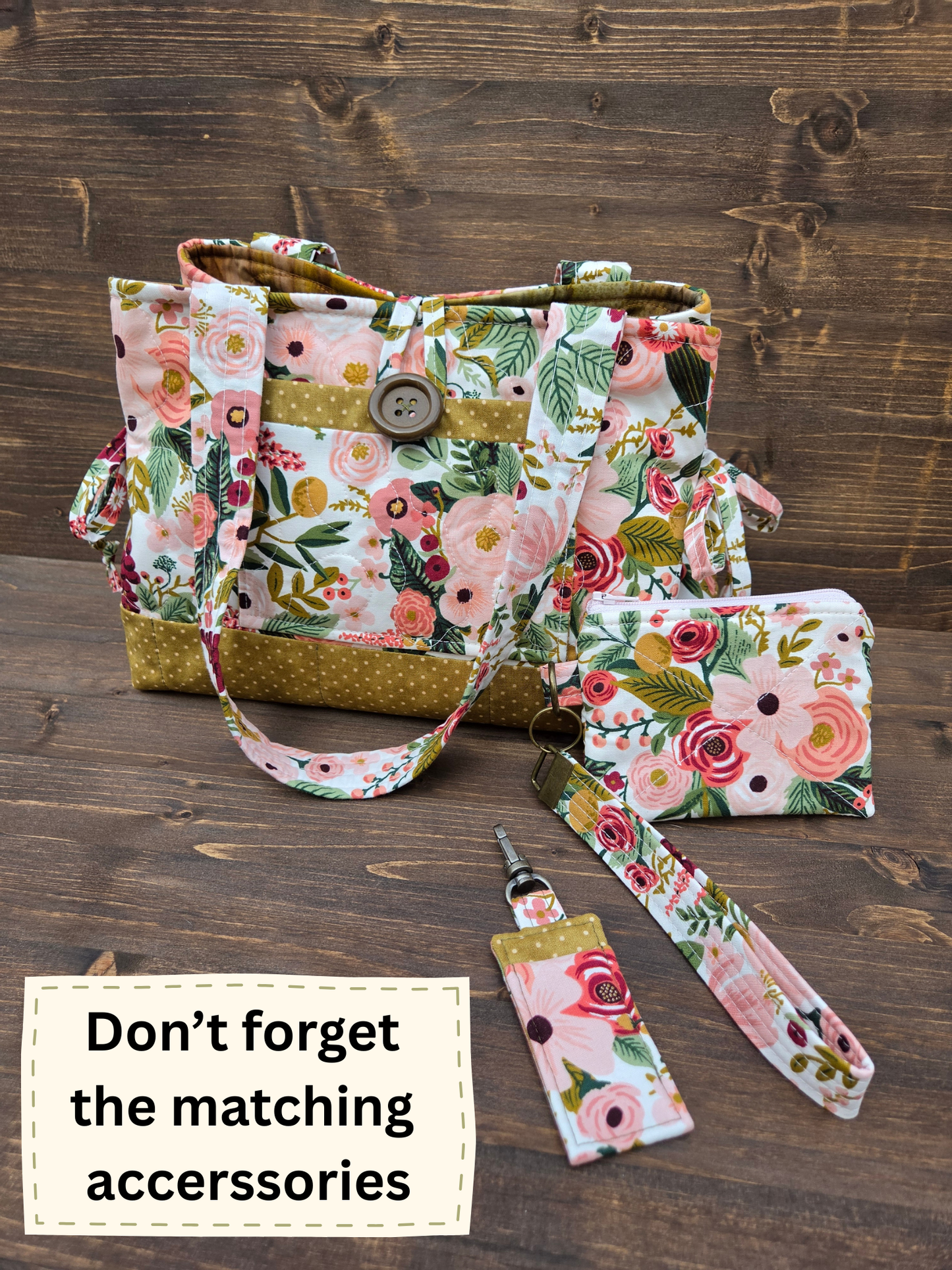 Green Floral Mini Bow Tucks Bag