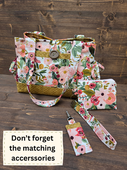 Green Floral Mini Bow Tucks Bag