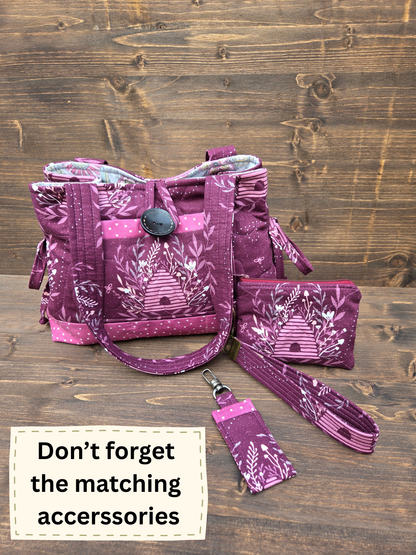 Plum Beehive Mini Bow Tucks Bag