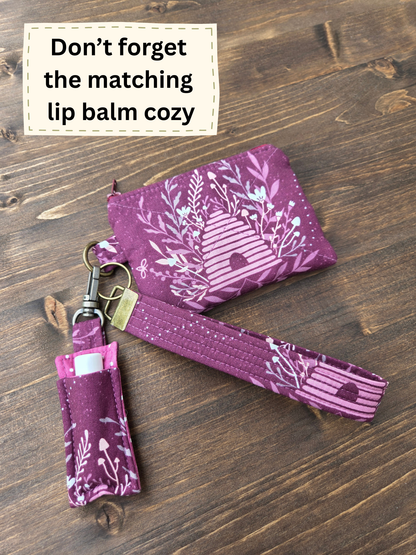 Keychain Wallet Plum Bee Fabric