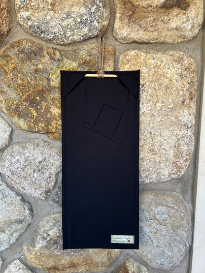 Mini Snowman Banner navy and tan scarf