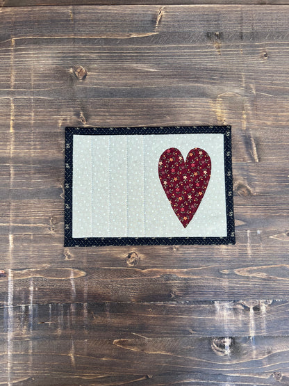 Heart Mug Rug Warm Country