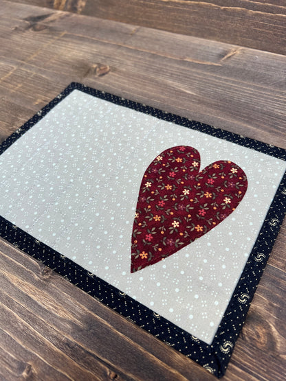 Heart Mug Rug Warm Country