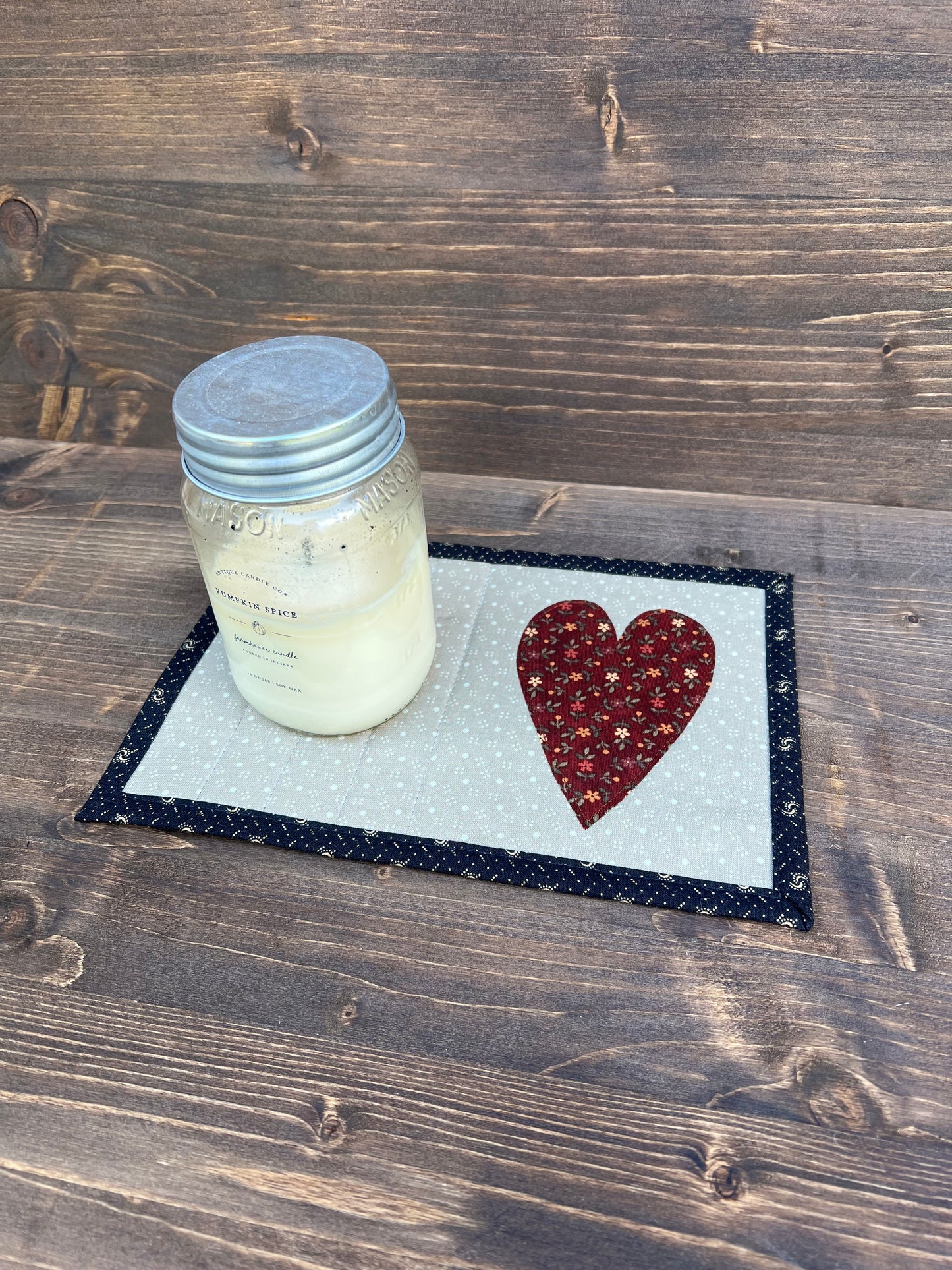 Heart Mug Rug Warm Country