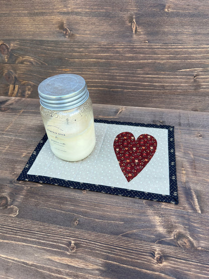 Heart Mug Rug Warm Country