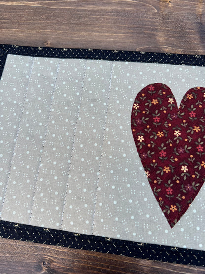 Heart Mug Rug Warm Country