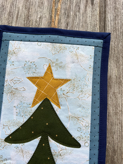 Christmas Tree Mini Banner - dark green