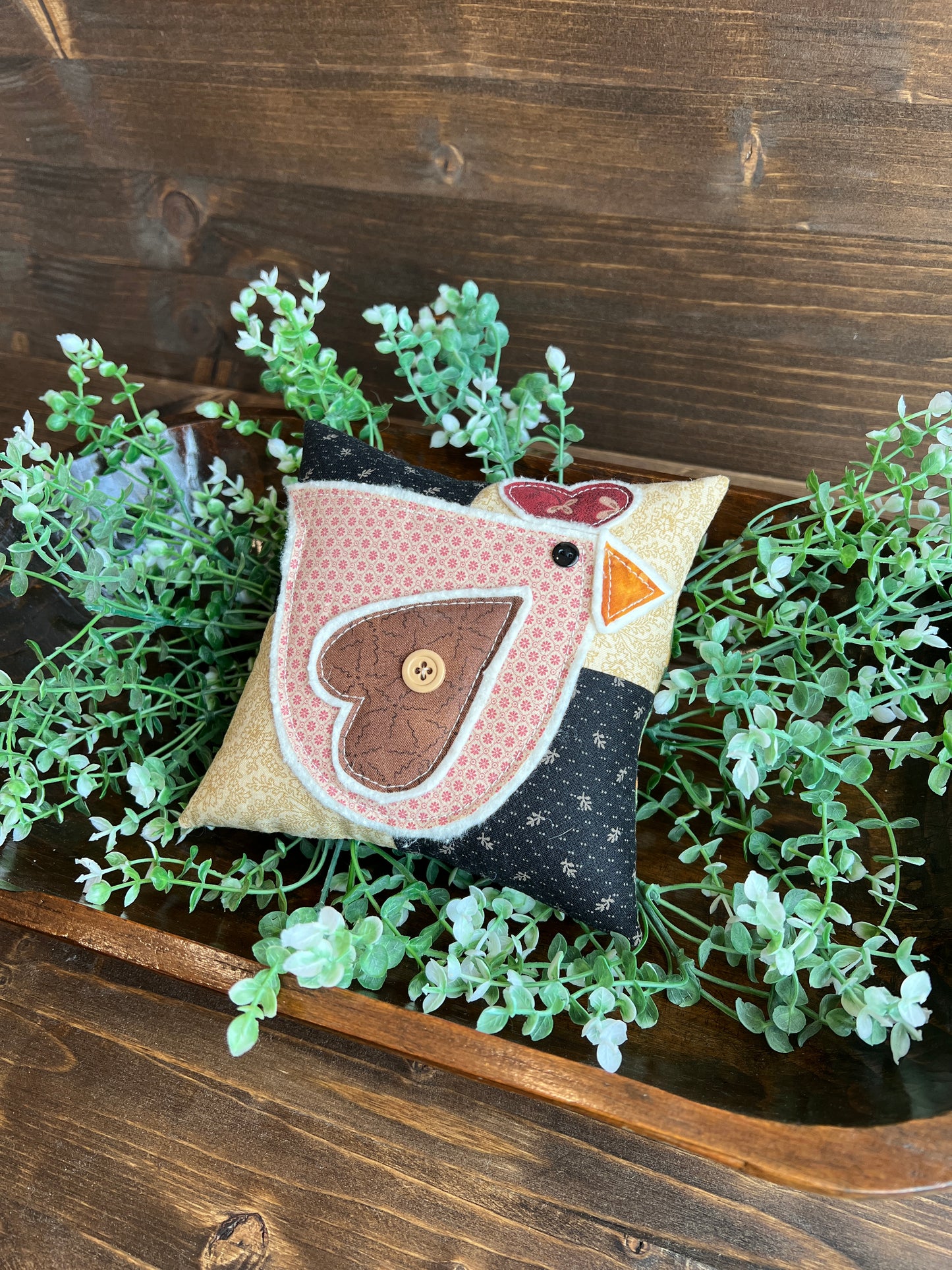 Chicken Bowl Filler Pillow - country colors