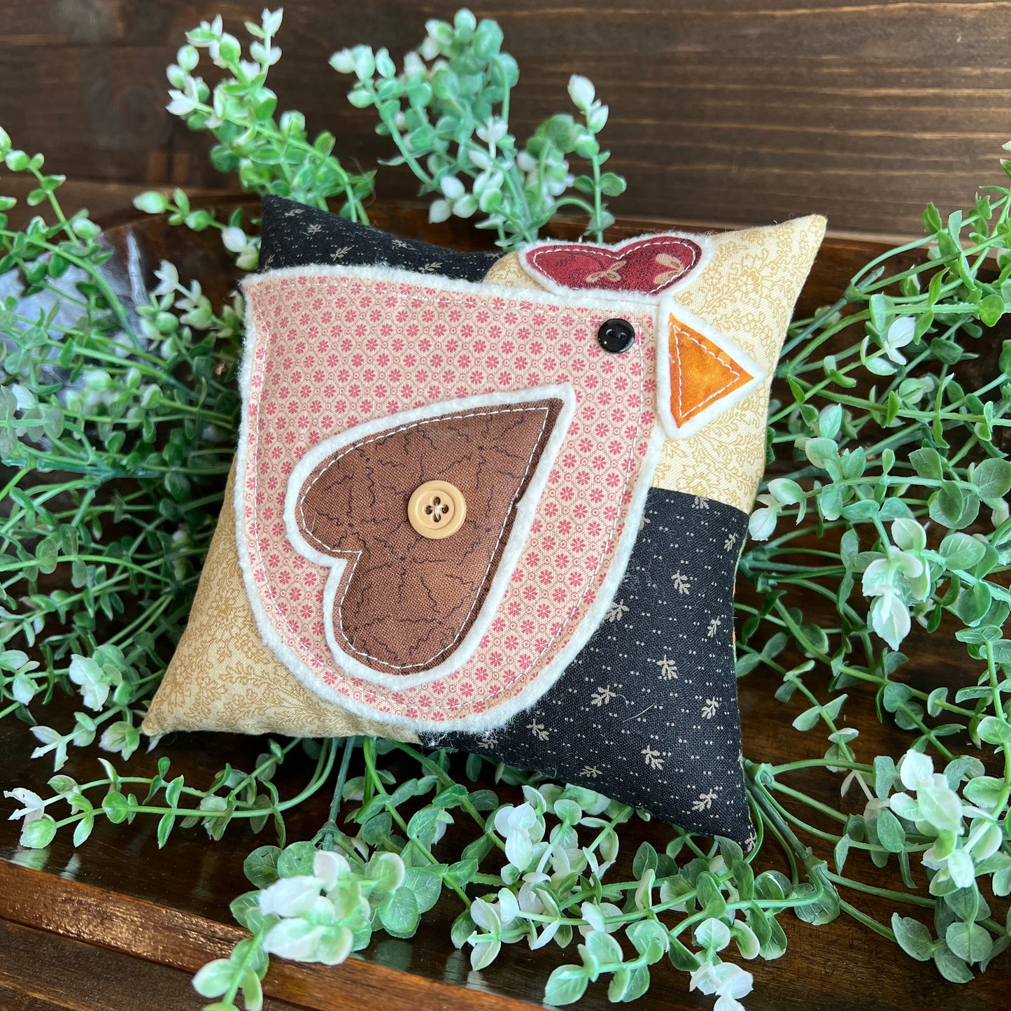Chicken Bowl Filler Pillow - country colors