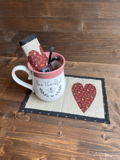 Heart Mug Rug Warm Country