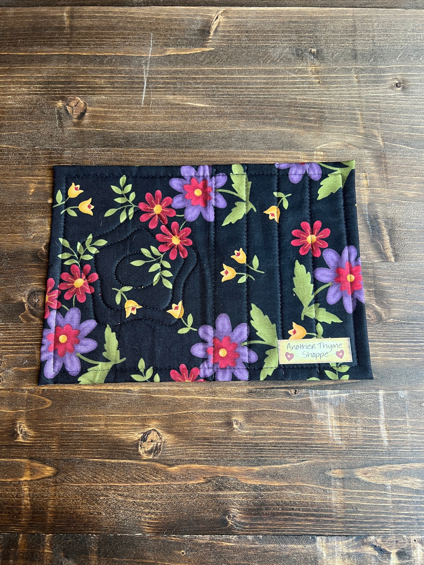 Whimsy Flower Mug Rug Blue