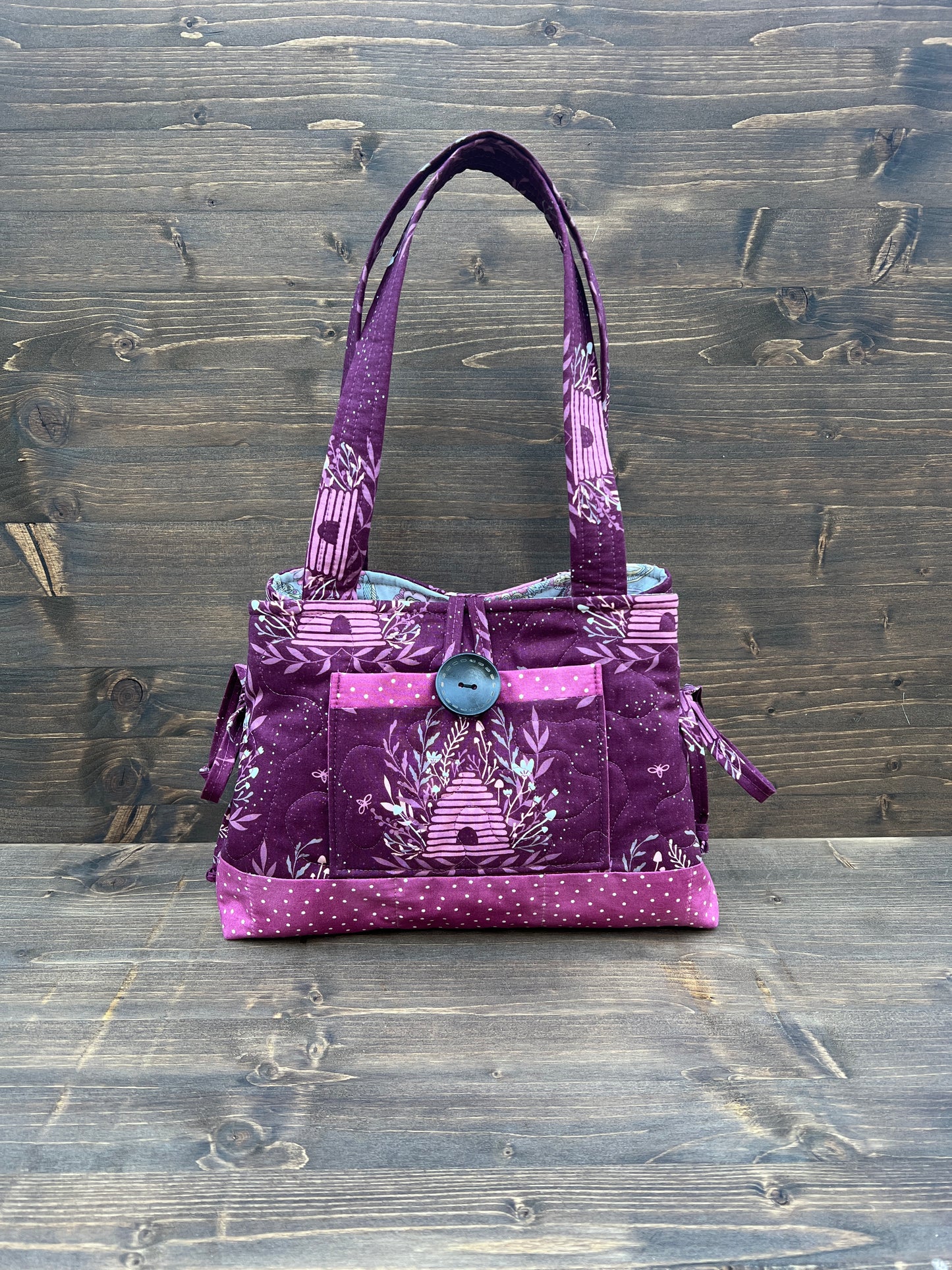 Plum Beehive Mini Bow Tucks Bag