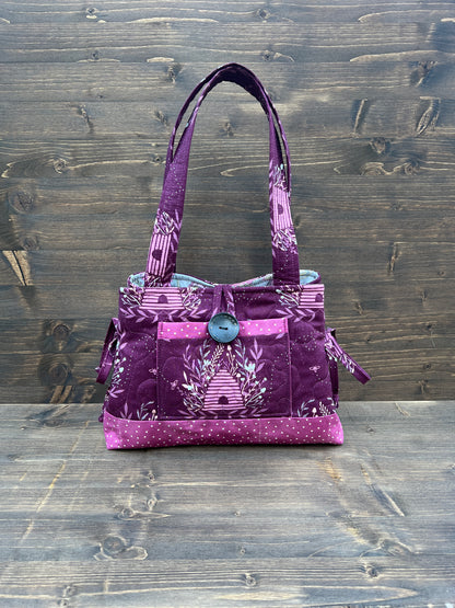 Plum Beehive Mini Bow Tucks Bag