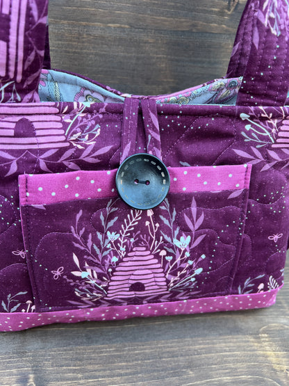 Plum Beehive Mini Bow Tucks Bag