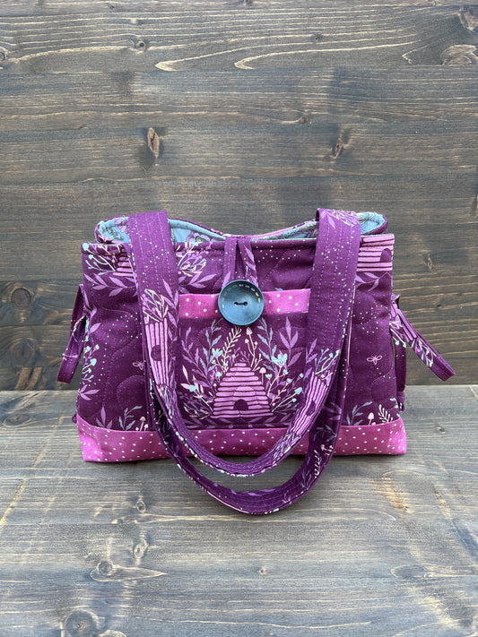 Plum Beehive Mini Bow Tucks Bag