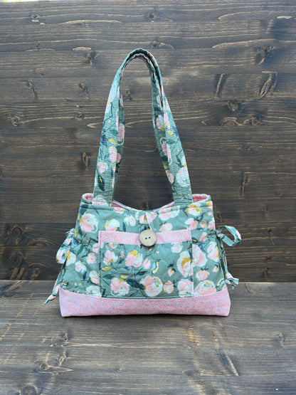 Blue Blossom Mini Bow Tucks Bag