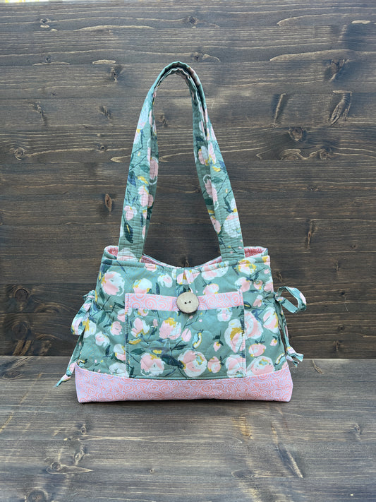 Blue Blossom Mini Bow Tucks Bag
