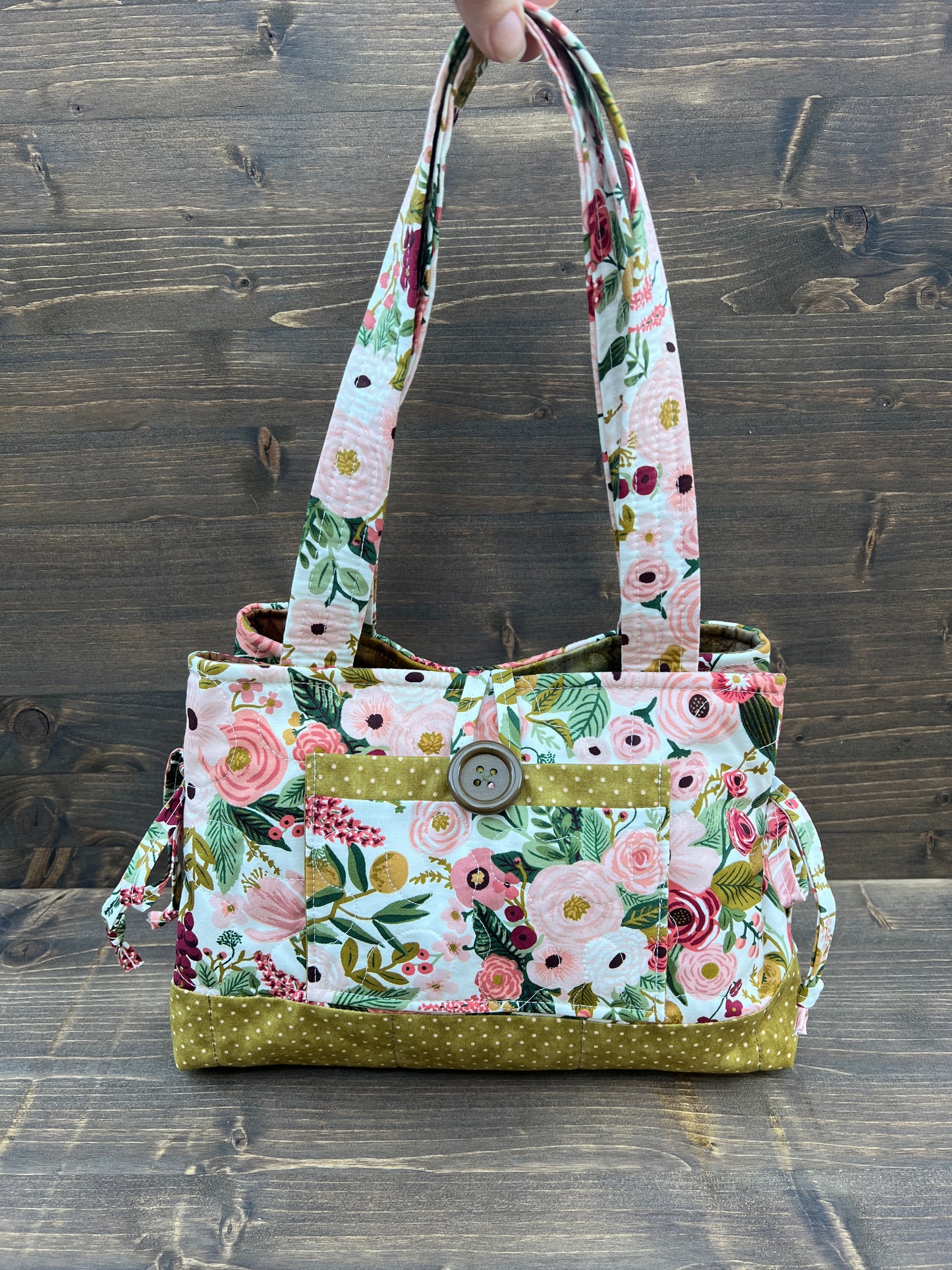 Green Floral Mini Bow Tucks Bag