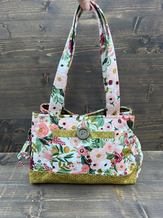 Green Floral Mini Bow Tucks Bag