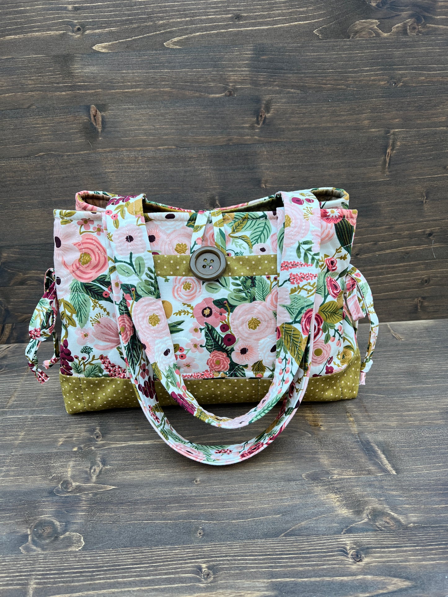 Green Floral Mini Bow Tucks Bag