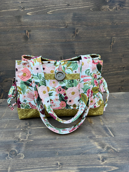 Green Floral Mini Bow Tucks Bag