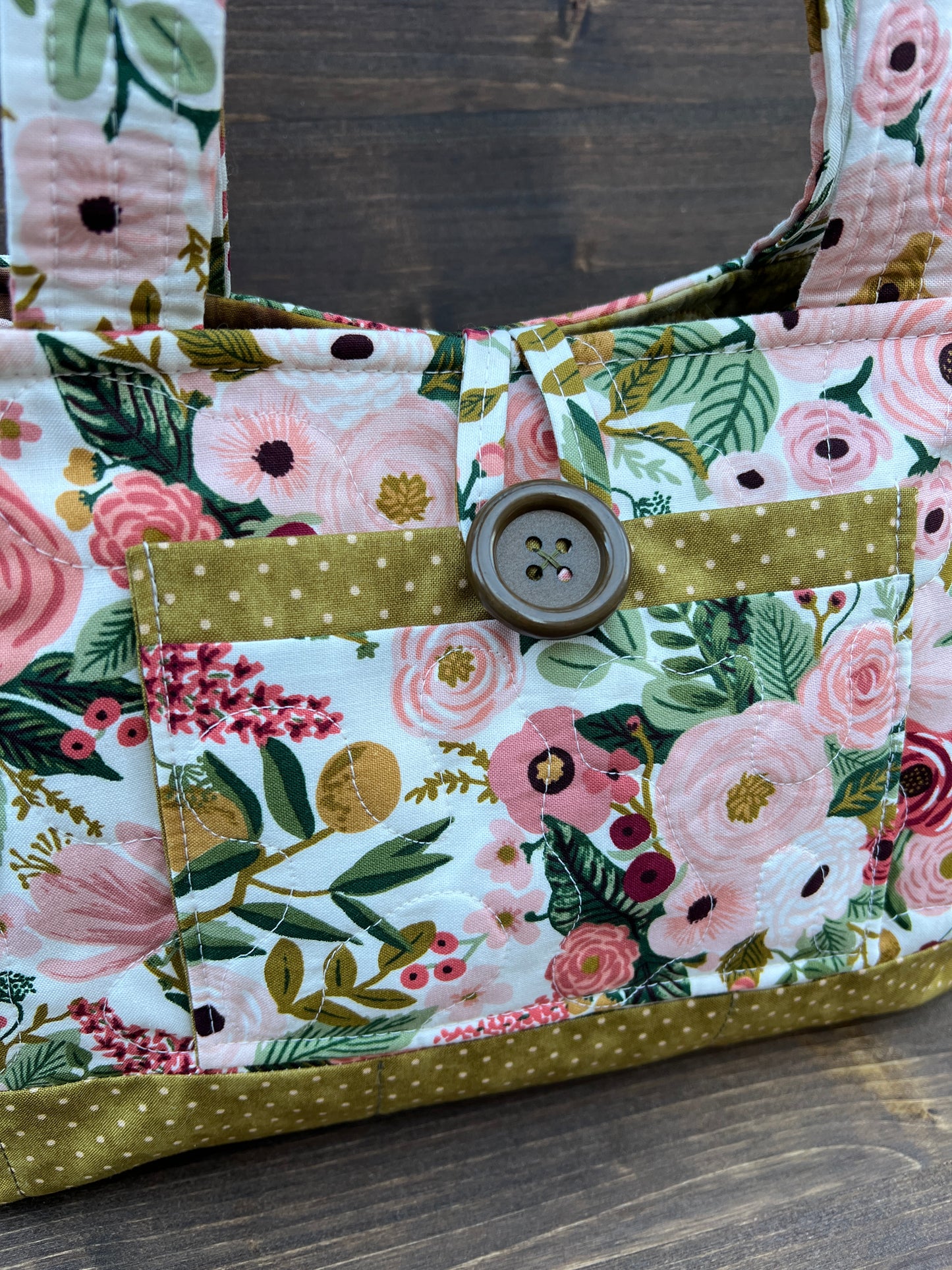 Green Floral Mini Bow Tucks Bag