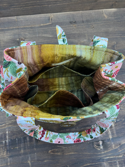 Green Floral Mini Bow Tucks Bag