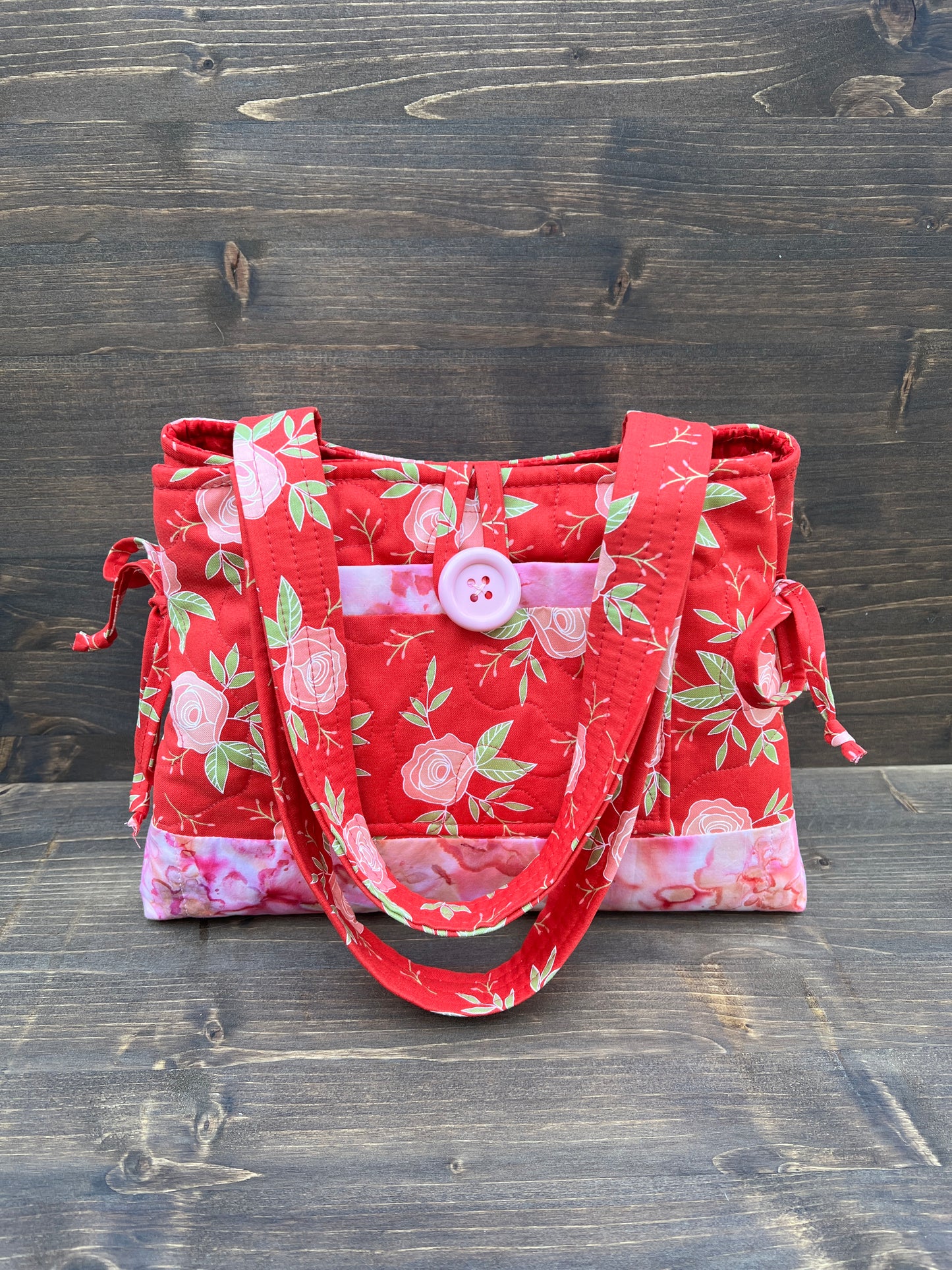 Red Floral Mini Bow Tucks Bag