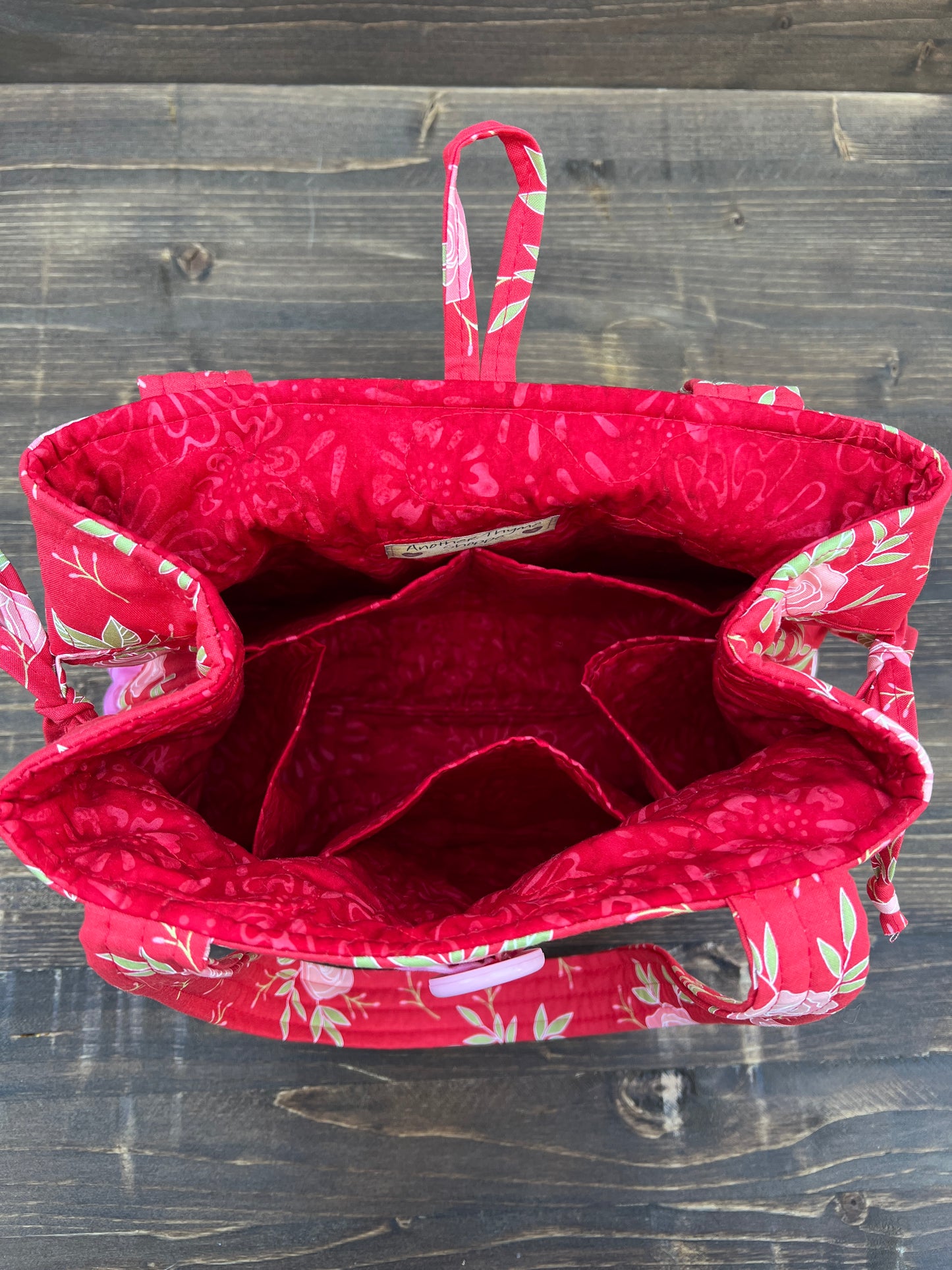 Red Floral Mini Bow Tucks Bag